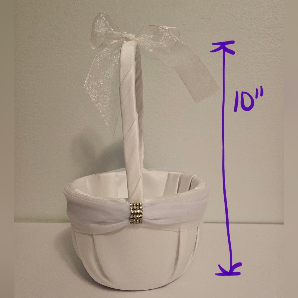 Flower Basket - Wedding - EUC 10" H